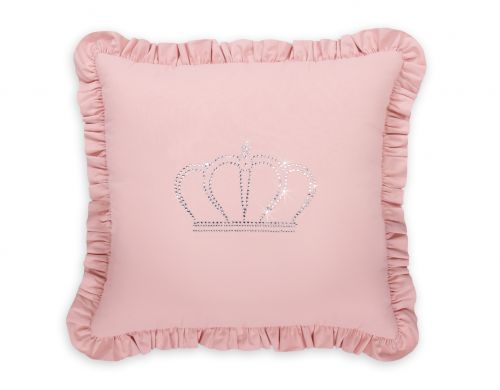 Decorative pillow with application - pastel pink