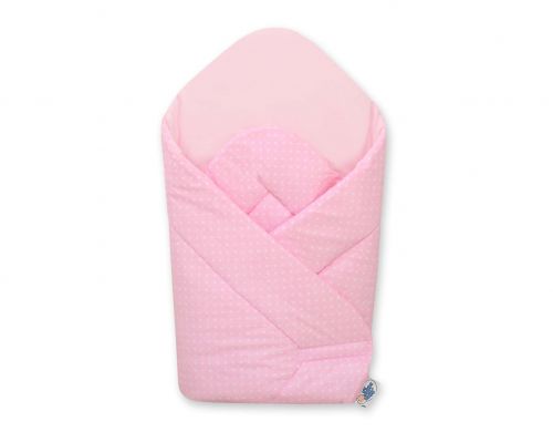 Baby nest with stiffening- Bear with bow pink