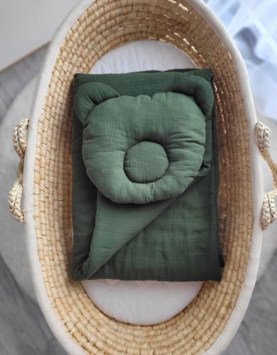 Duvet with pillow Teddy MUSLIN - 2pcs set - green of the forest