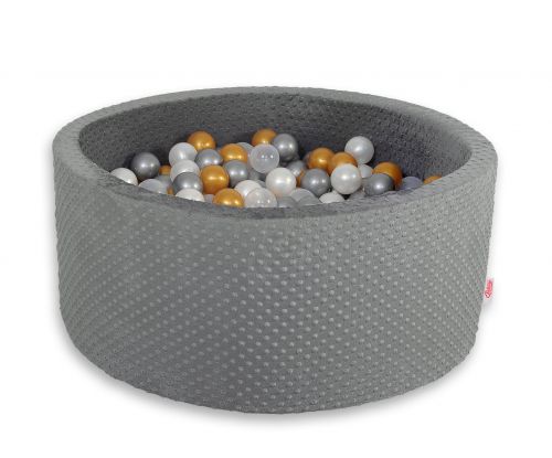 Ball-pit minky H-40 cm with balls 200pcs- dark gray