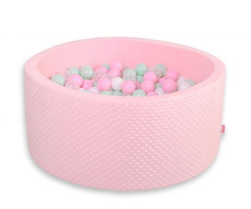Ball-pit minky H-40 cm with balls 400pcs - pink