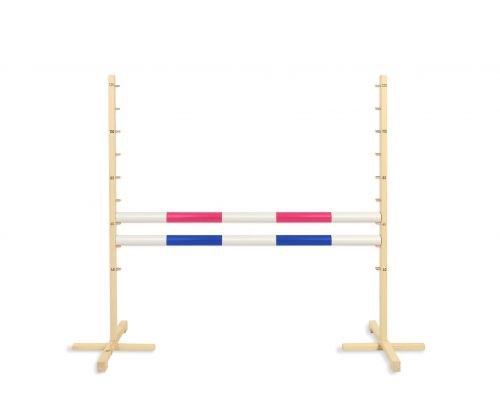 Jumping obstacle for Hobby Horse 120cm, with two beams pink and blue