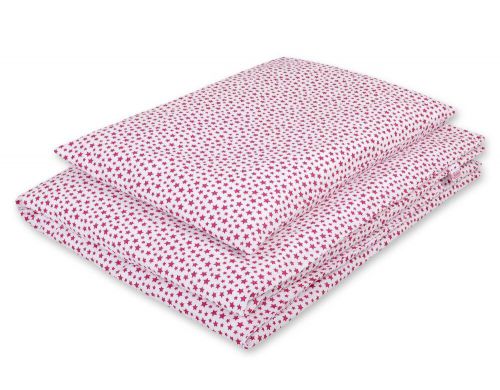 Baby cotton bedding set 2-pcs 120x90 - burgundy stars