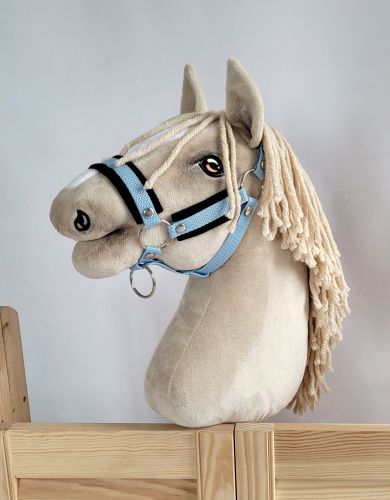 The adjustable halter for Hobby Horse A3 - light blue with black furry