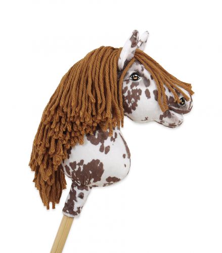 Horse on a stick Super Hobby Horse Premium - brown leopard with a brown mane A4