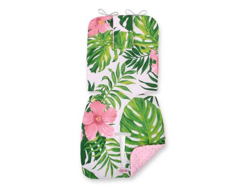 Double-sided cart insert BOBONO - tropical flowers/pink