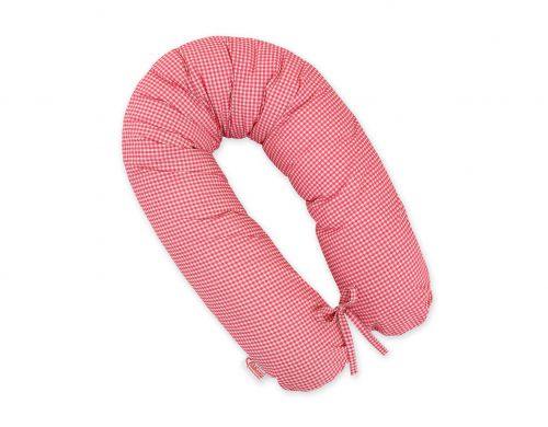 Pregnancy pillow- Longer- Dark pink checkered