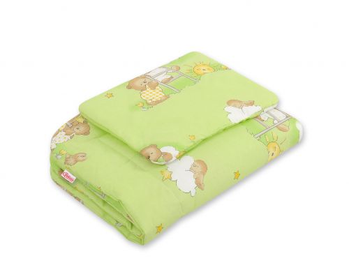 Bedding set 2-pcs 75x100cm NEWBORN - Teddy bears on ladders green