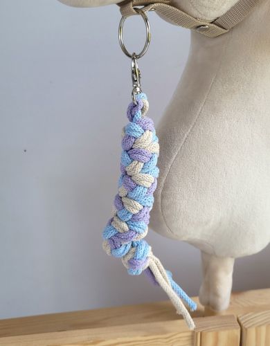 Tether for Hobby Horse made of double-twine cord - purple/blue/light beige