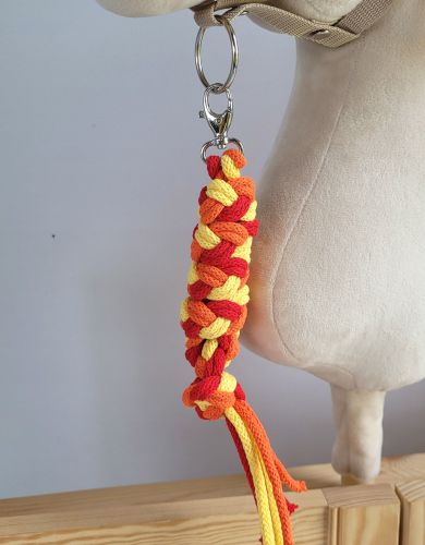 Tether for Hobby Horse made of double-twine cord - red/orange/yellow