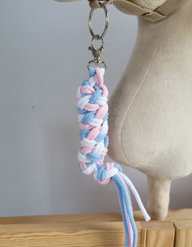 Tether for Hobby Horse made of double - blue/light pink/white