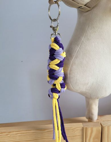 Tether for Hobby Horse made of double - purple/dark purple/yellow