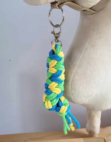 Tether for Hobby Horse made of double - light green/ turquoise/ yellow