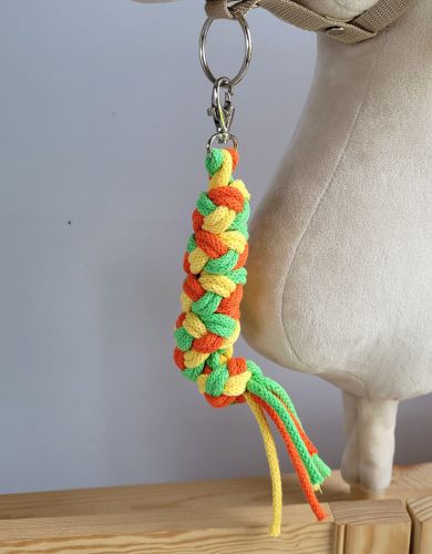 Tether for Hobby Horse made of double -  yellow/light green/orange