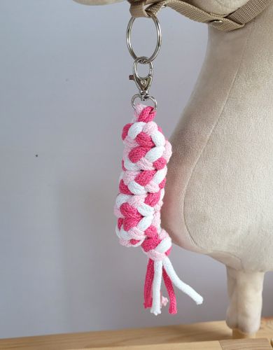 Tether for Hobby Horse made of double - light pink/dark pink/white