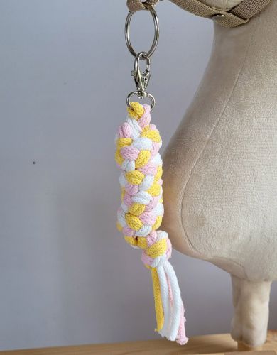 Tether for Hobby Horse made of double - light pink/yellow/white