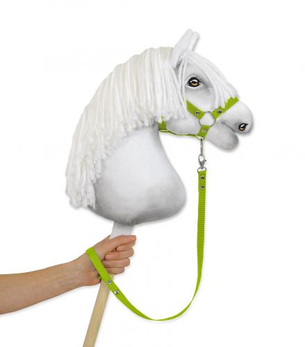 Tether for hobby horse made of webbing tape - lime