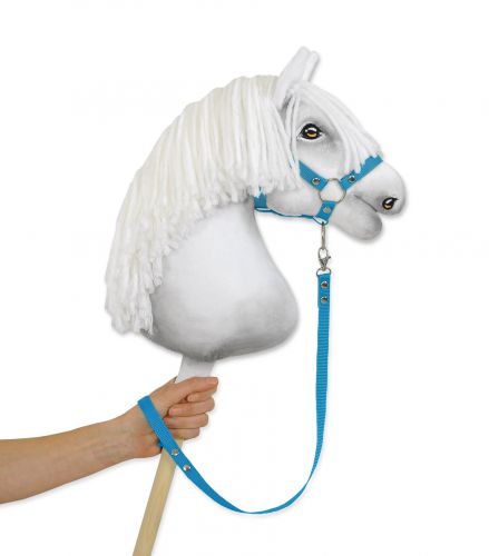 Tether for hobby horse made of webbing tape - turquoise