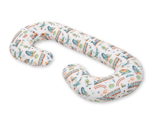 Maternity Support Pillow C - turquoise train