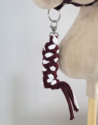 Tether for Hobby Horse made of double-twine cord - white-plum
