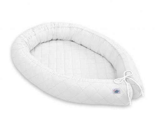2-in-1 - Baby nest quilted - snake pillow bumper - white