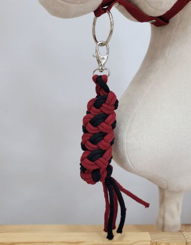 Tether for Hobby Horse made of double-twine cord - black- burgundy