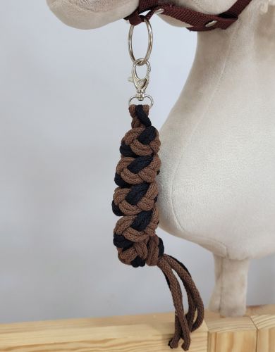 Tether for Hobby Horse made of double-twine cord - black- brown