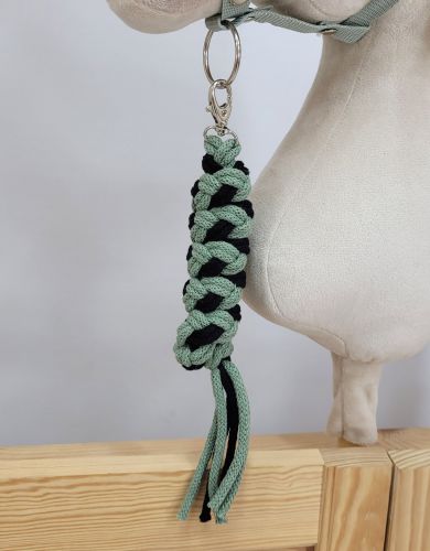 Tether for Hobby Horse made of double-twine cord - black- sage