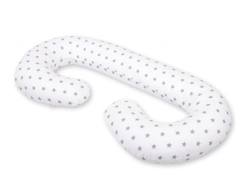 Maternity Support Pillow C - white with grey stars