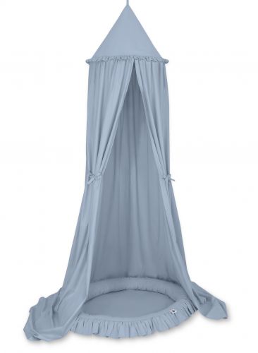 Set: Hanging canopy + Nest with flounce- pastel blue