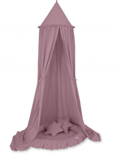 Set: Hanging canopy + Nest with flounce + pillows - pastel violet