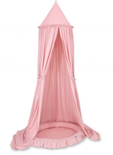 Set: Hanging canopy + Nest with flounce- pastel pink