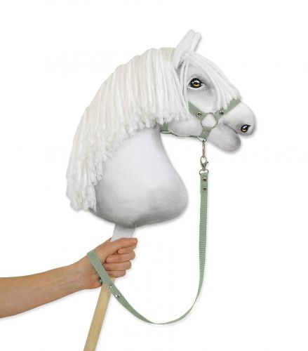 Tether for hobby horse made of webbing tape - sage