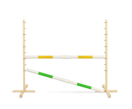 Jumping obstacle for Hobby Horse 160 cm with two bars 50mm - yellow