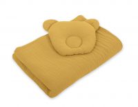 Muslin Teddy blanket with pillow - 2pcs set