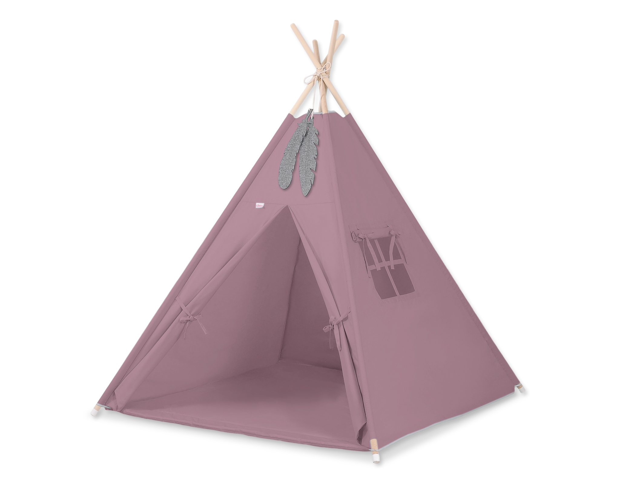 Teepee tent for kids +play mat + decorative feathers - pastel violet